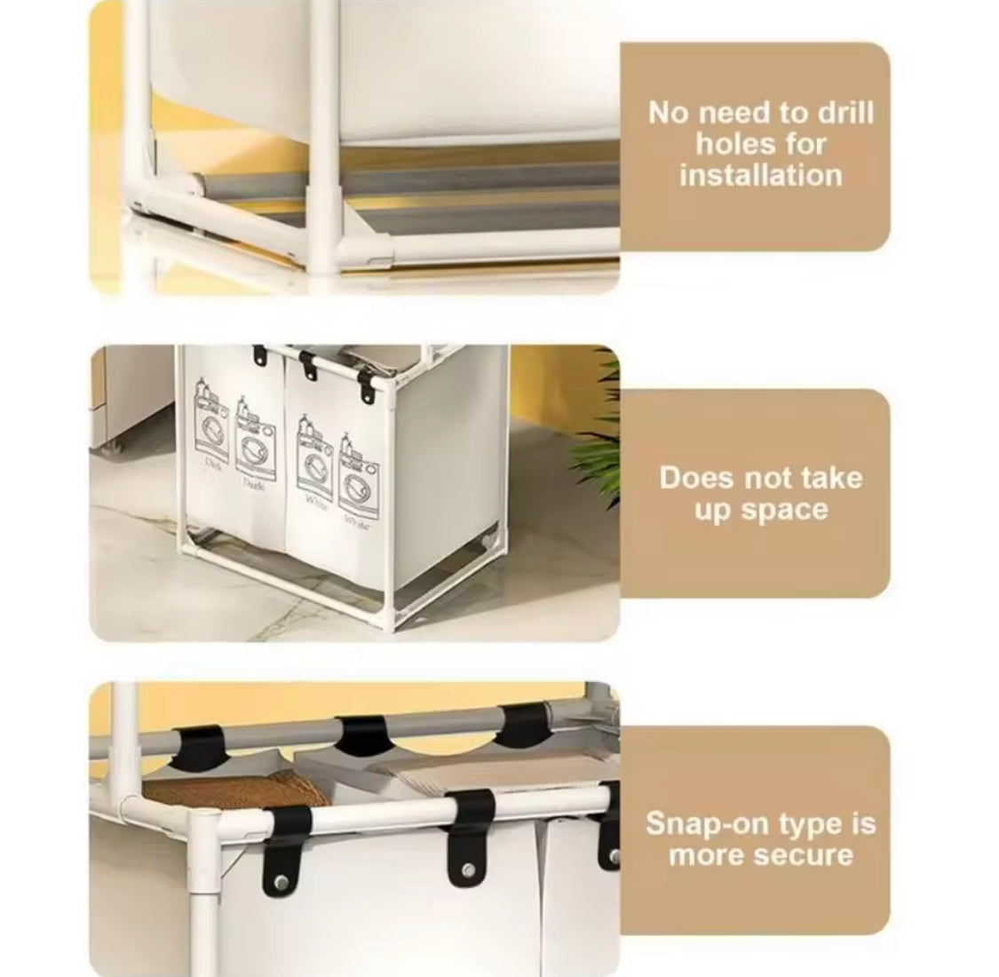 Multi Layer Large Capacity Clothes Hamper, Dirty Clothes Hamper of Clothes with Shelf, Rust Proof Balcony Laundry Storage Baskets Multi Layer Large Capacity Clothes Hamper, Dirty Clothes Hamper of Clothes with Shelf, Rust Proof Balcony Laundry Storage Baskets